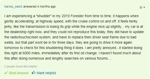 Subaru Forester CVT Transmission Problems: Causes and Fixes